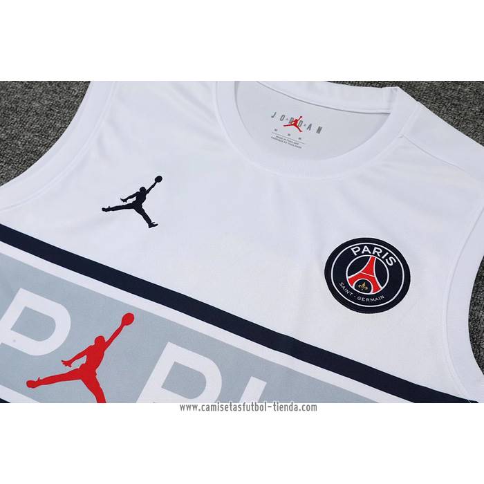 Camiseta de Entrenamiento Paris Saint-Germain 2022 2023 Sin Mangas Blanco y Gris